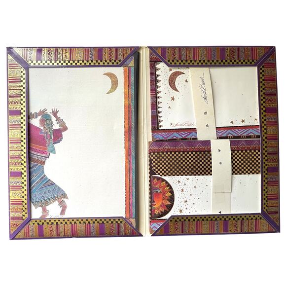 Laurel Burch Stationery Gypsy Spirit Ancient Moon Boho Folio Sheets Envelopes - Picture 1 of 8